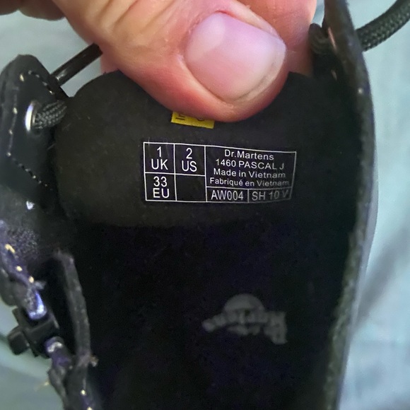 DR.MARTENS 1460 pascal j BOOTS BLACK SIDE ZIPPER sz 2 - Picture 4 of 6